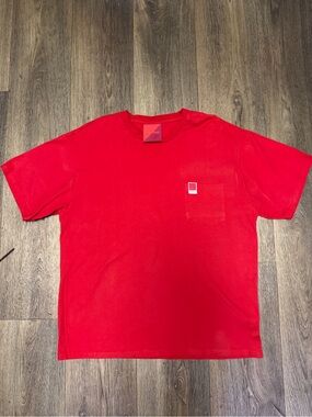 Men's Red Short-Sleeve Pocket Tee - Casual Crewneck